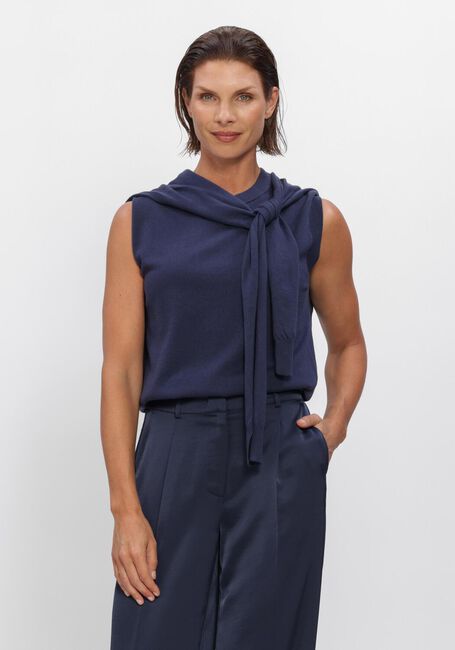Donkerblauwe DANTE6 Top FRAYA DOUBLE LAYERED SWEAT - large