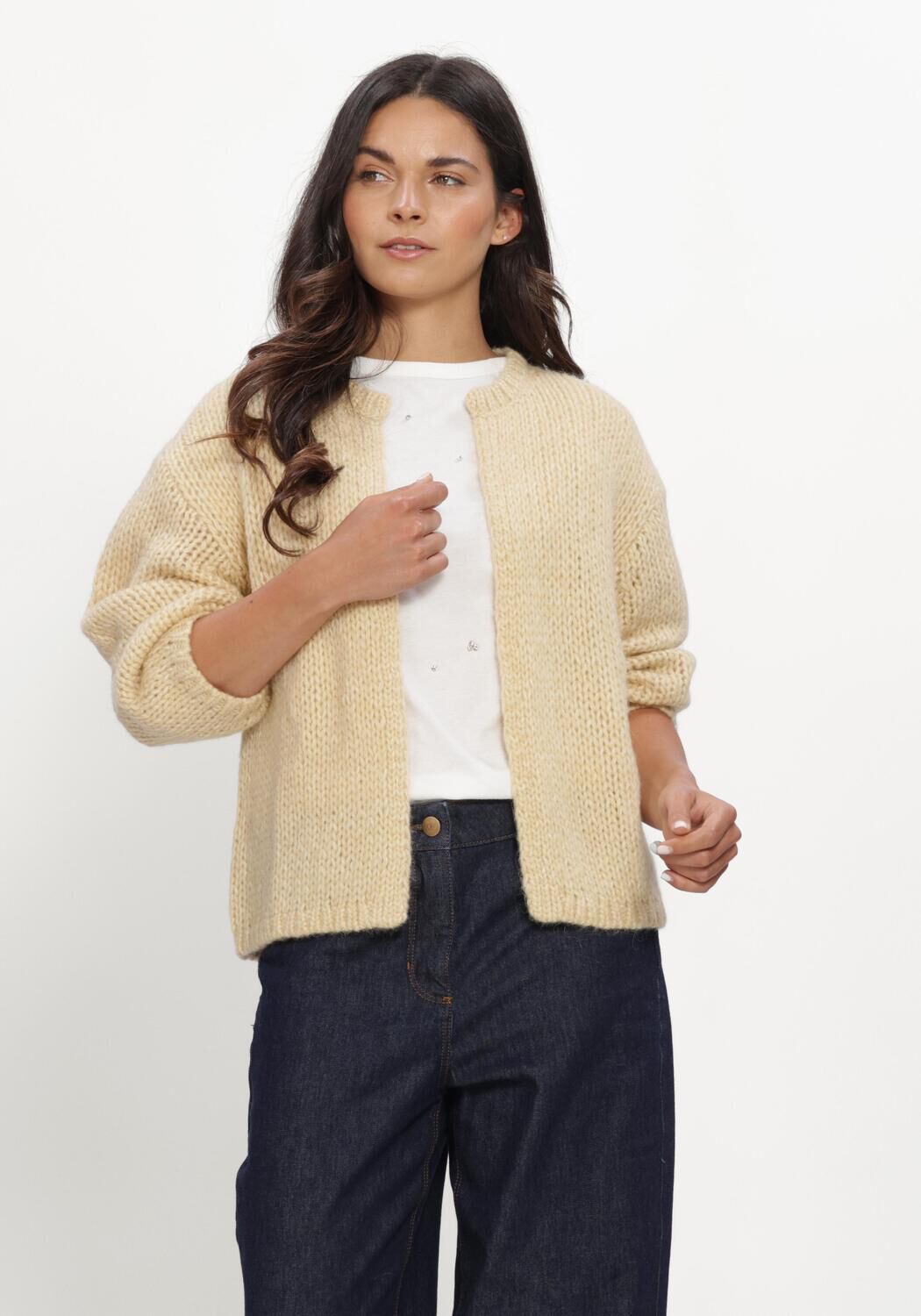 Creme LUISA CERANO Jack STRICKJACKE - large