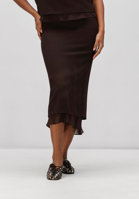 Bruine ROTATE Rokken MIDI SKIRT TWO LAYERS - large