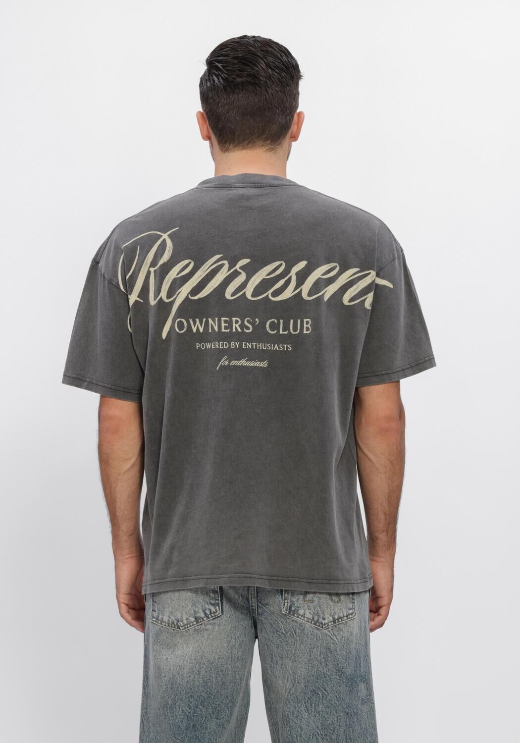 Grijze REPRESENT T-shirt REPRESENT OWNERS CLUB SCRIPT T-SHIRT - large