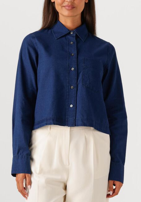 Donkerblauwe CLOSED Blouses CROPPED CLASSIC SHIRT - large
