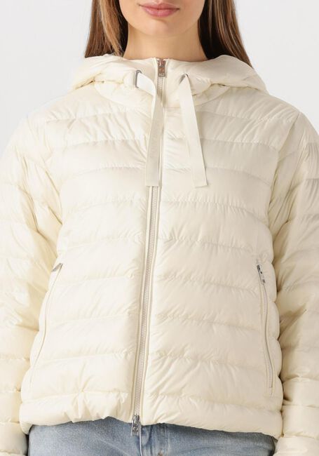 Creme WOOLRICH Leren jas QUILTED HOODED JACKET - large