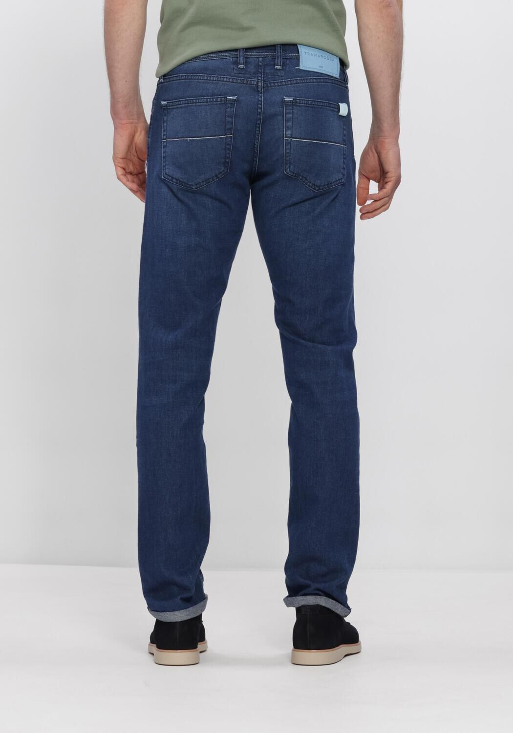 Donkerblauwe TRAMAROSSA Slim fit jeans MICHELANGELO - large