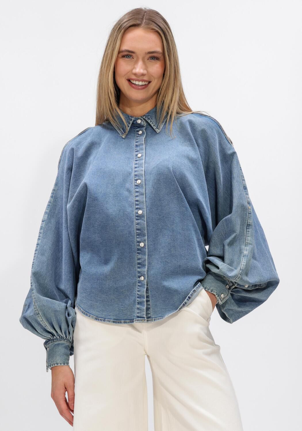 Janice Blouse Dames Stone 786, Maat: 38, Kleur: Blauw afbeelding 1
