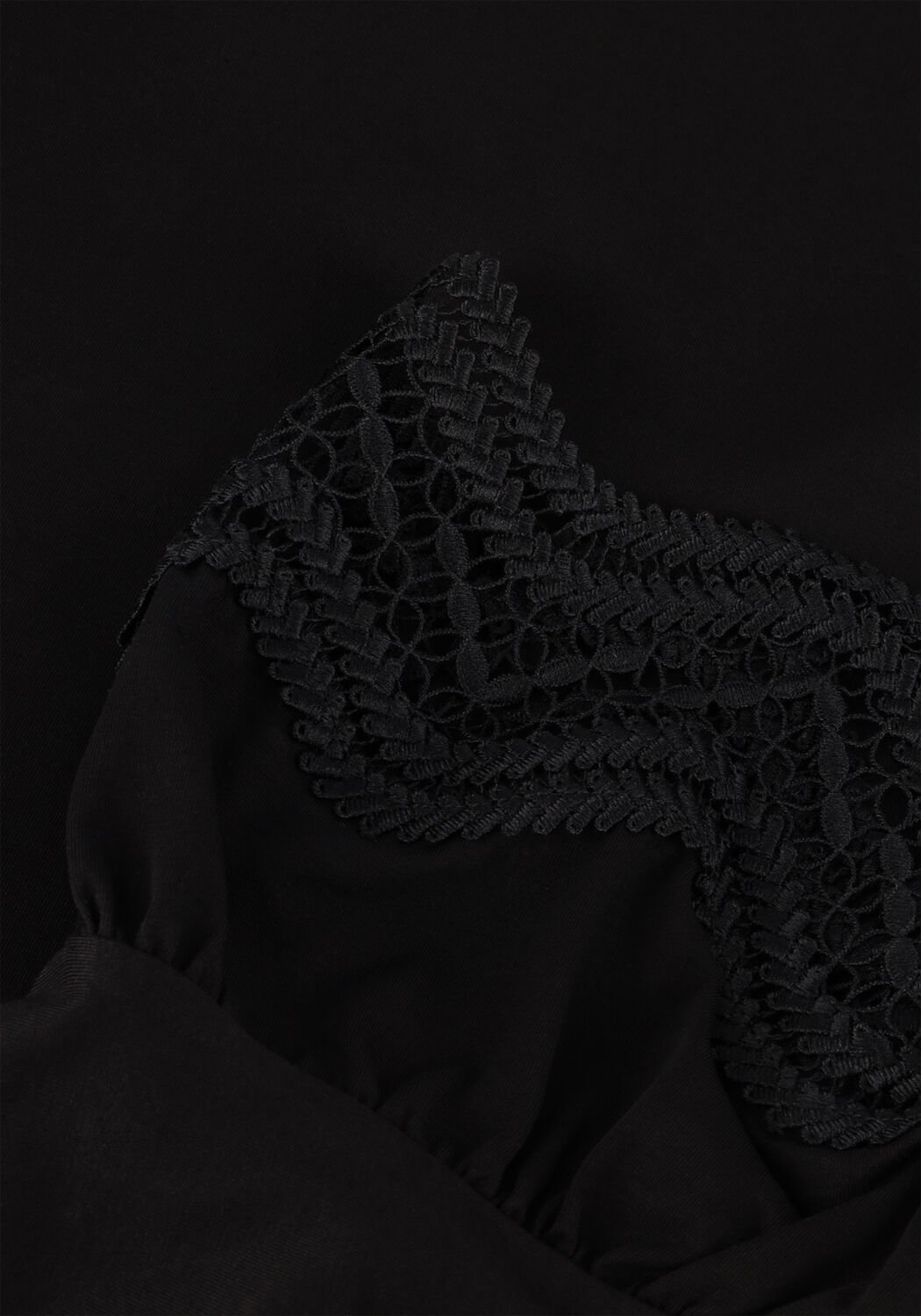 Zwarte SUMMUM T-shirt JERSEY TOP TEE WITH LACE - large