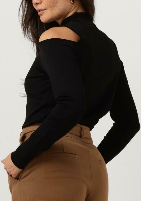 Zwarte SUMMUM Trui BARE SHOULDER TOP DULL VISCOSE POLYAMIDE KNIT - large