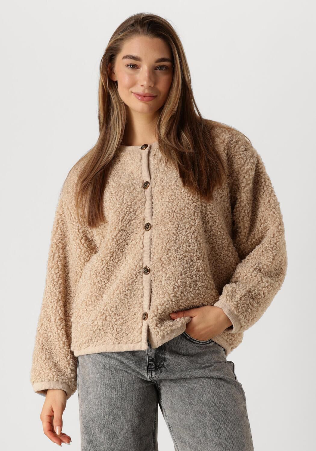 Co'Couture Jack Dames New Timmy Teddy Jacket, Maat: L, Kleur: Ecru