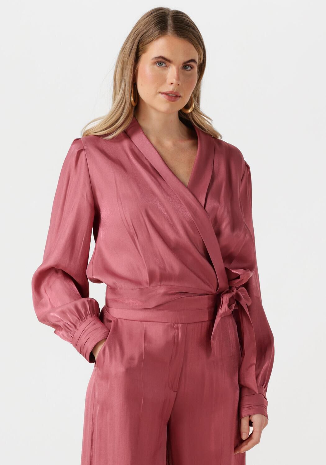 AAIKO Blouse Dames Donna Vis 355, Maat: L, Kleur: Roze