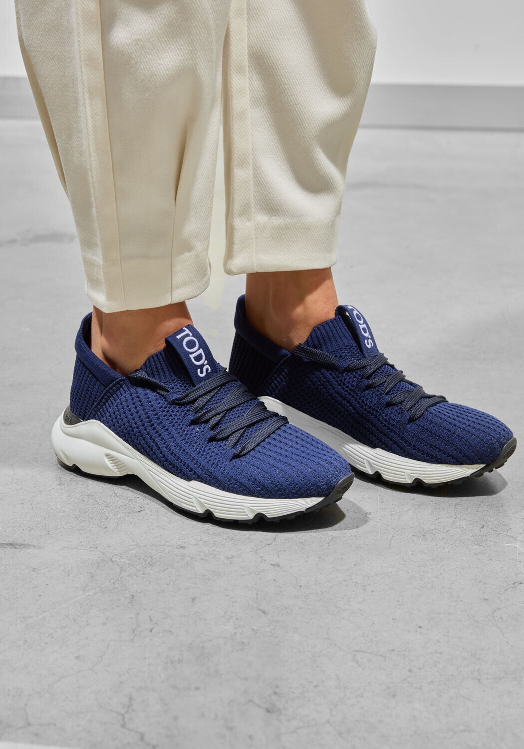 Blauwe TOD'S Lage sneakers SPORT. RUN 54C CALZINO ALLACCIATA - large