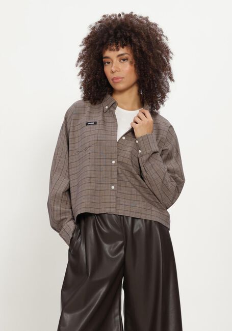 Bruine JOHNY Vest BERRO CHECK B BLOUSE - large