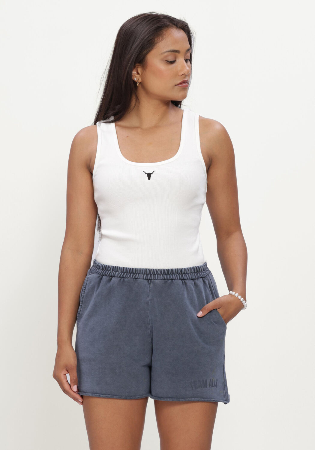 Witte ALIX THE LABEL Tops & T-shirts LADIES KNITTED TANK TOP - large