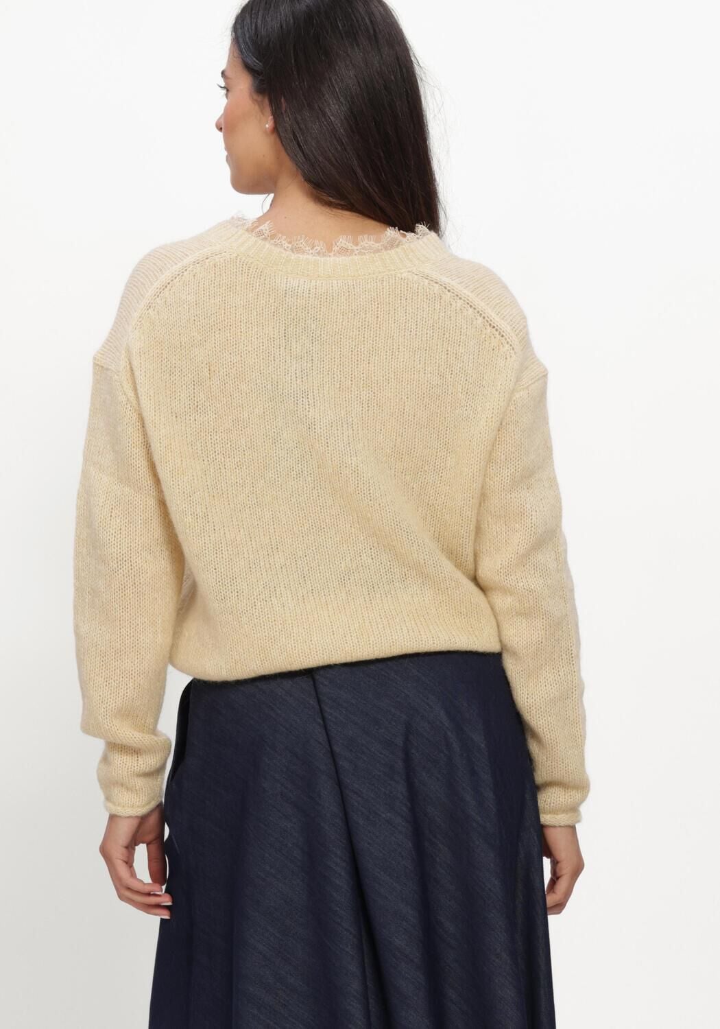 Beige LUISA CERANO Top V-PULLOVER AUS ALPAKA-MIX - large