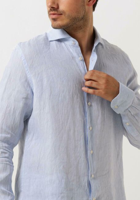 Lichtblauwe PROFUOMO Klassiek overhemd SHIRT X-CUTAWAY SC LINNEN - large