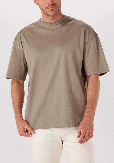 Taupe VALENZA Polo / T-shirt 1026 INTERLOCK SUPIMA OVERSIZED T SHIRT - large
