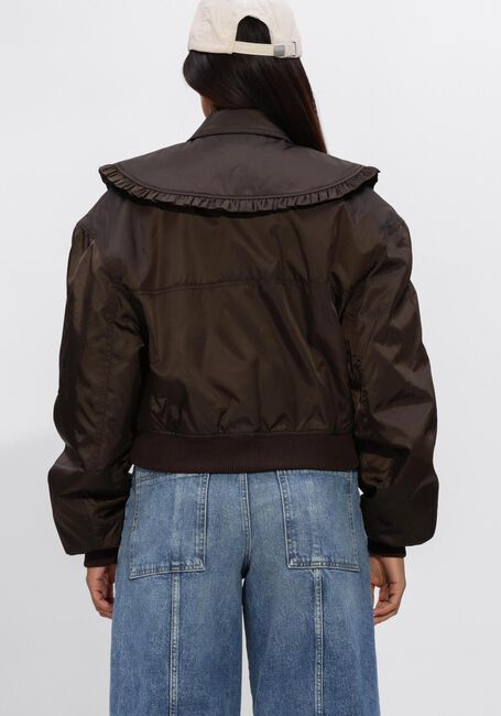 Bruine GANNI Jassen DUCHESSS NYLON BOMBER JACKET - large