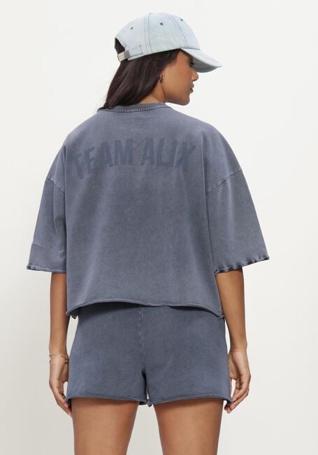 Blauwe ALIX THE LABEL Tops & T-shirts LADIES KNITTED CUT SEAM SWEAT T-SHIRT - large