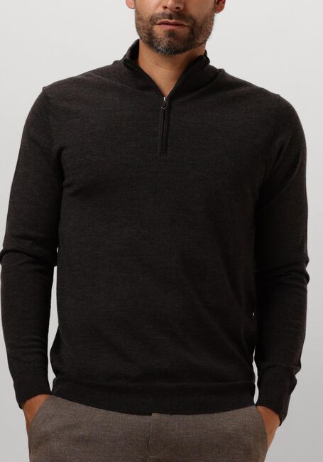 Bruine PROFUOMO Trui PULLOVER HALF ZIP - large