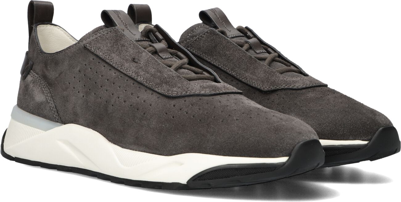 Santoni Lage Sneakers Heren Sue Unlined Runner, Maat: 45,5, Materiaal: Suède, Kleur: Bruin