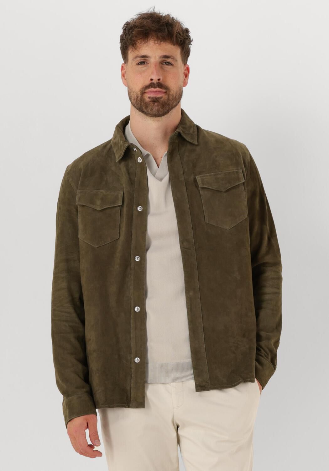 Alter Ego Leren Jas Heren Robert, Maat: L, Kleur: Khaki