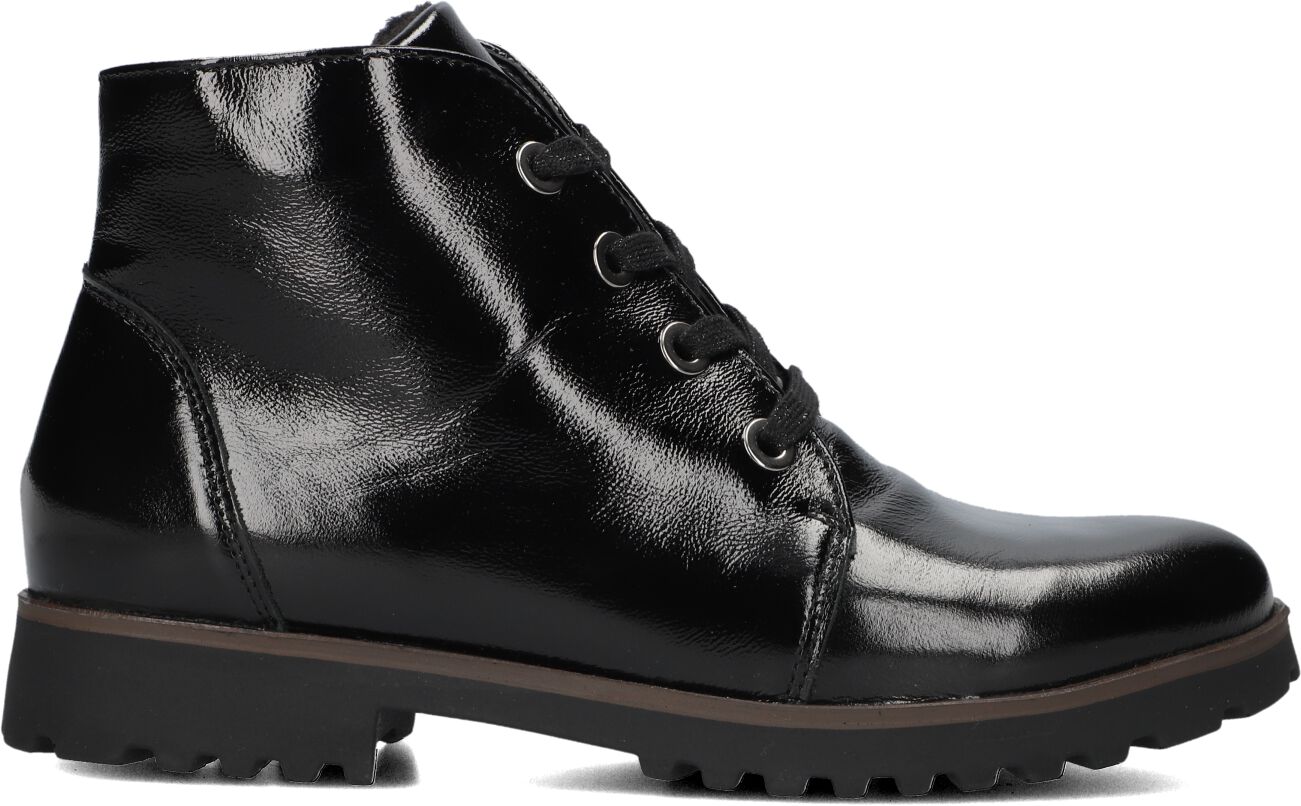 Waldläufer Veterboots Dames Lak H Booty, Maat: 41, Materiaal: Lakleer, Kleur: Zwart
