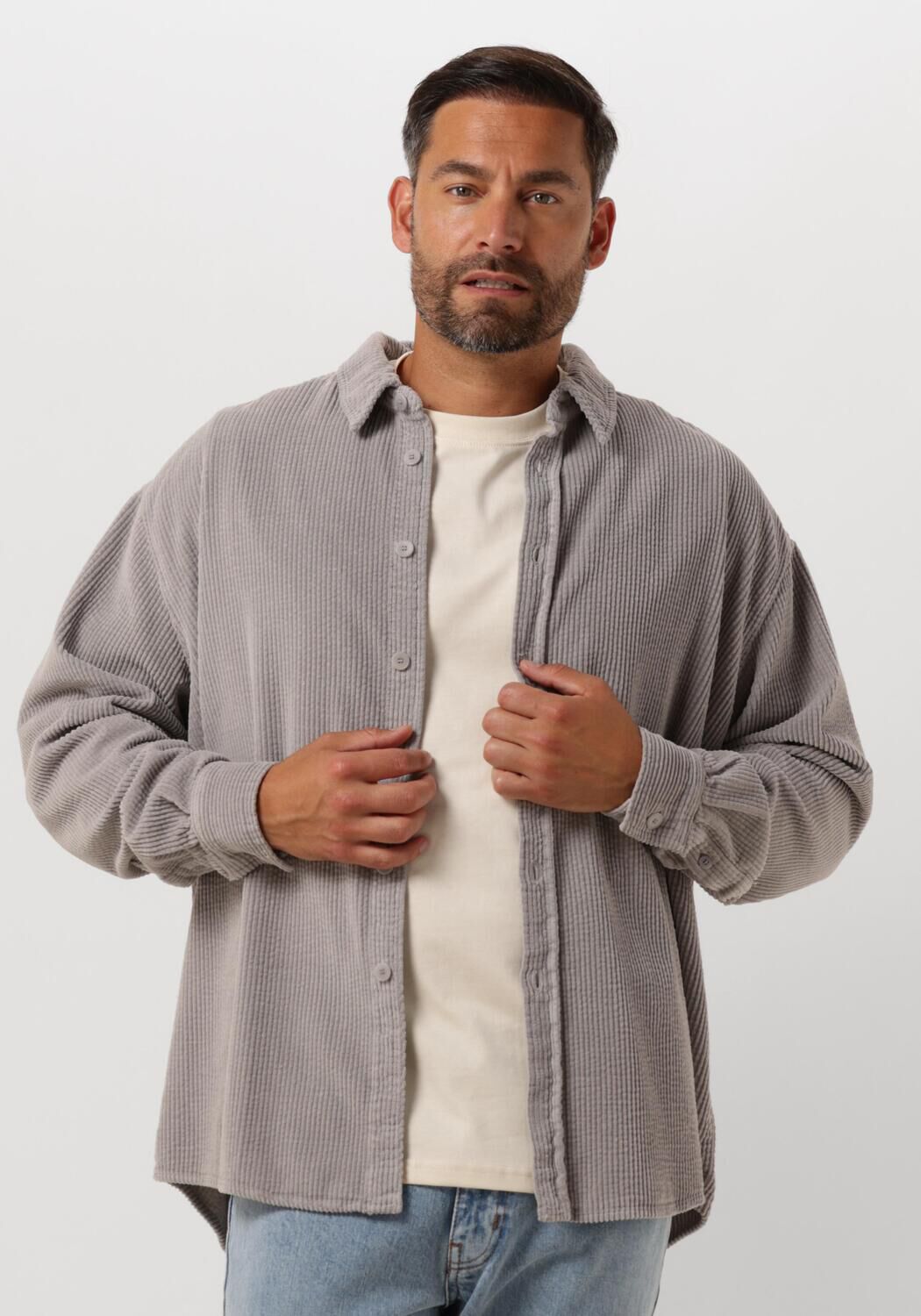 American Vintage Casual Overhemd Heren Padow, Maat: XL, Kleur: Grijs