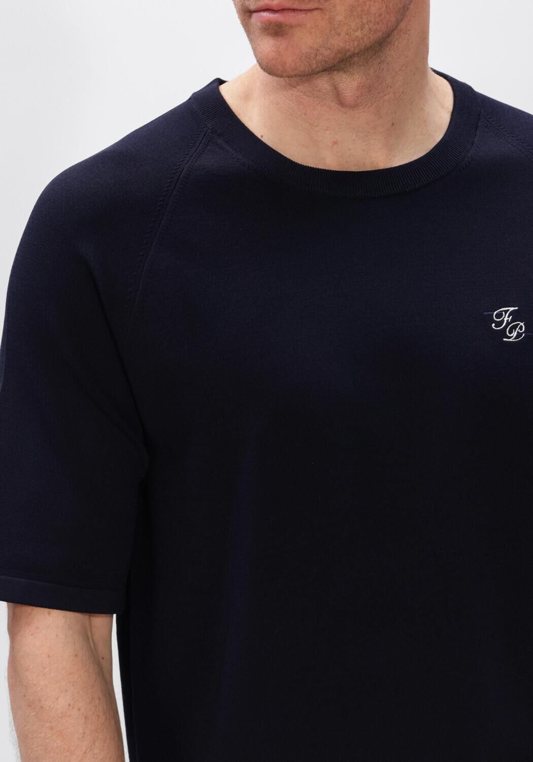 Donkerblauwe FILLING PIECES T-shirt KNIT T-SHIRT RAGLAN - large