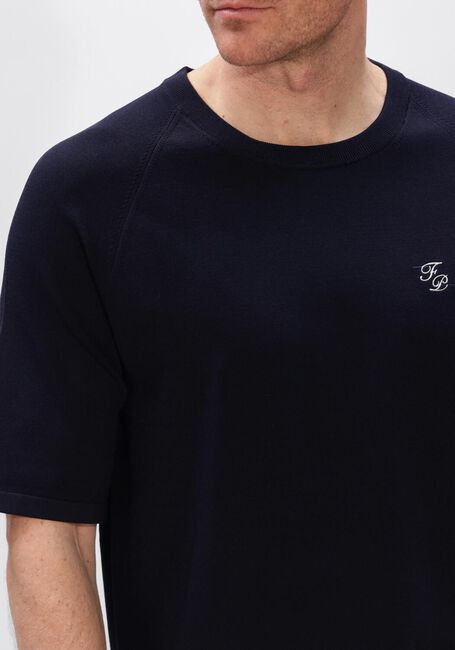 Donkerblauwe FILLING PIECES T-shirt KNIT T-SHIRT RAGLAN - large
