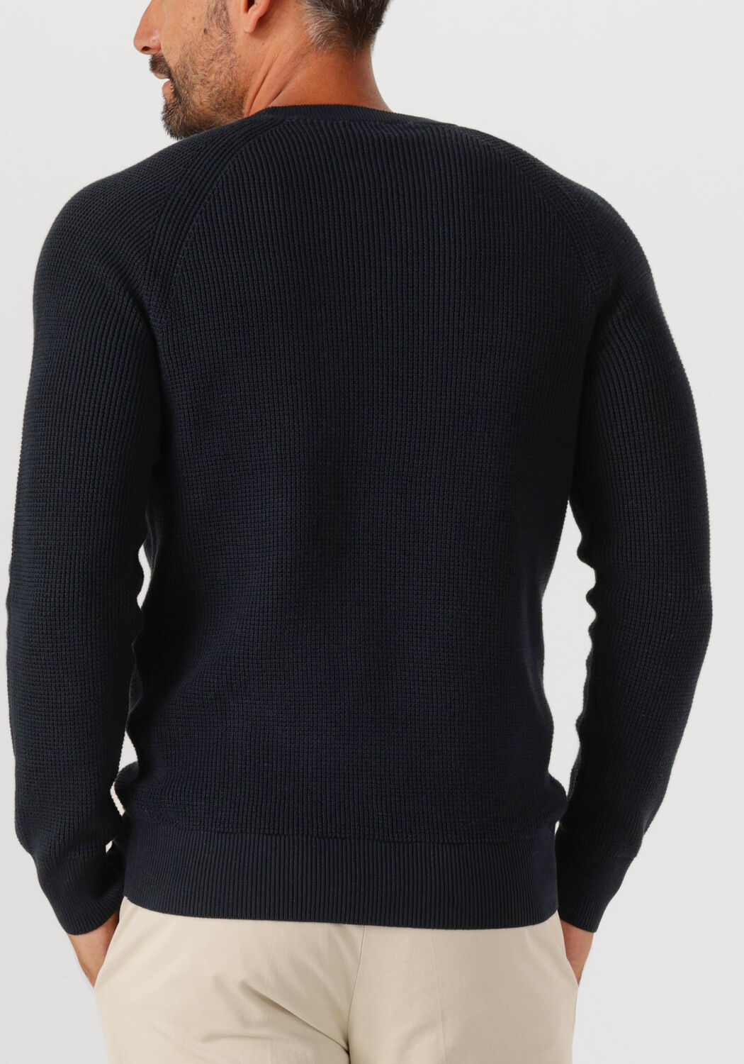 Donkerblauwe GENTILUOMO Trui ROUND LS RAGLAN - large