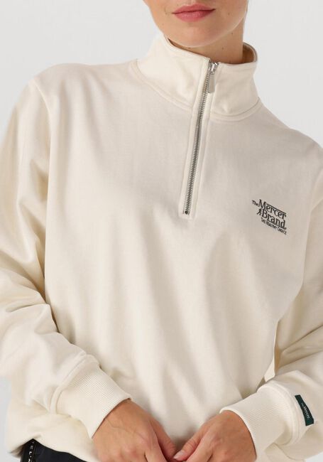 Creme MERCER AMSTERDAM Sweater THE MERCER QUARTER ZIP CONTRAST - large