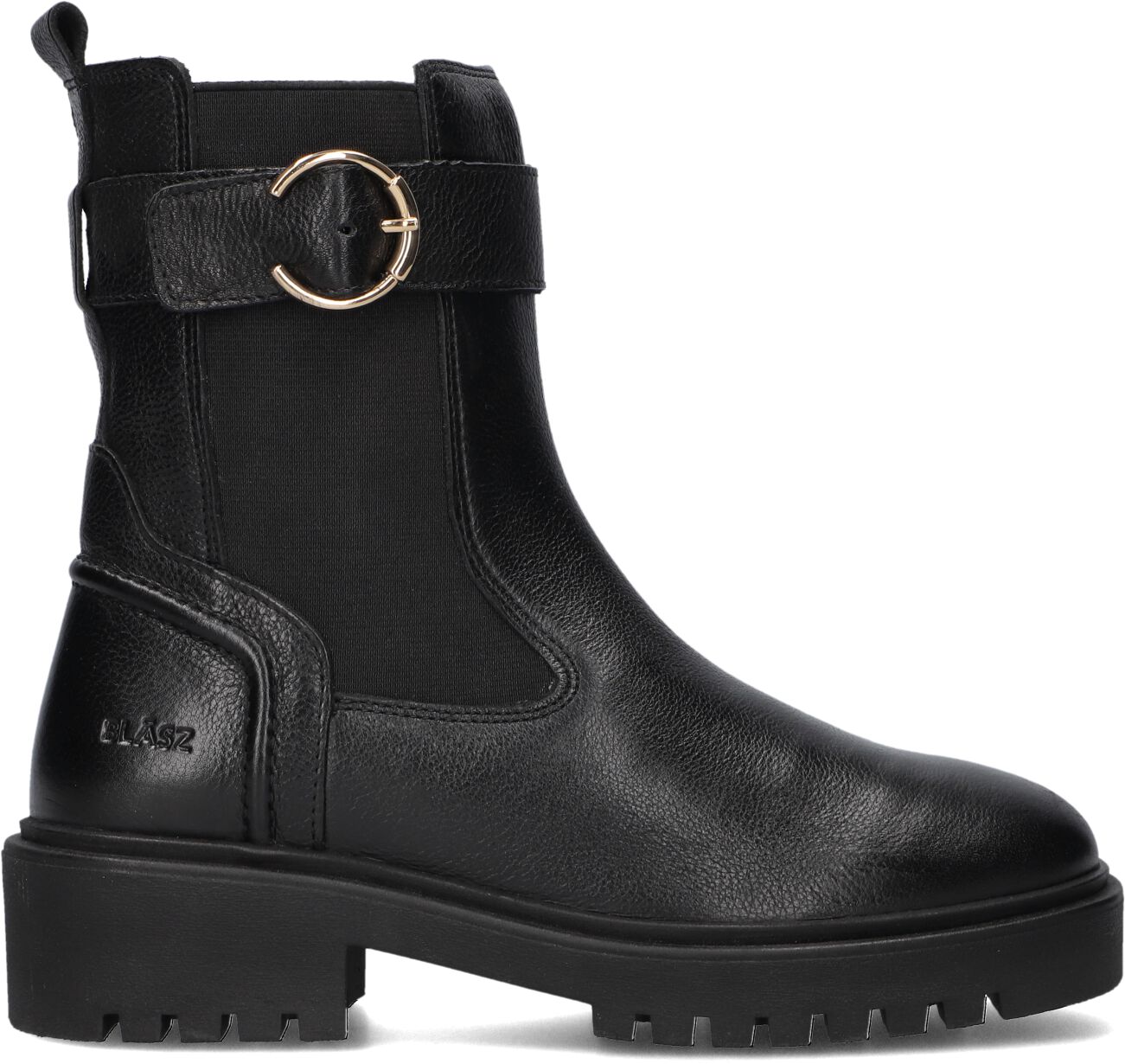 Blasz Enkelboots Dames Monk-28, Maat: 39, Materiaal: Leer, Kleur: Zwart