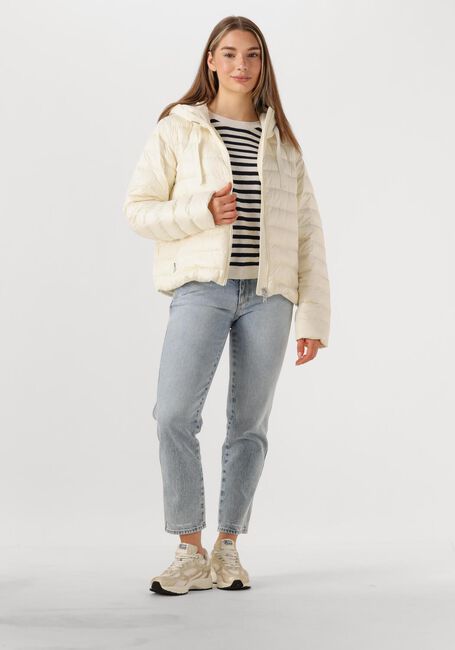 Creme WOOLRICH Leren jas QUILTED HOODED JACKET - large