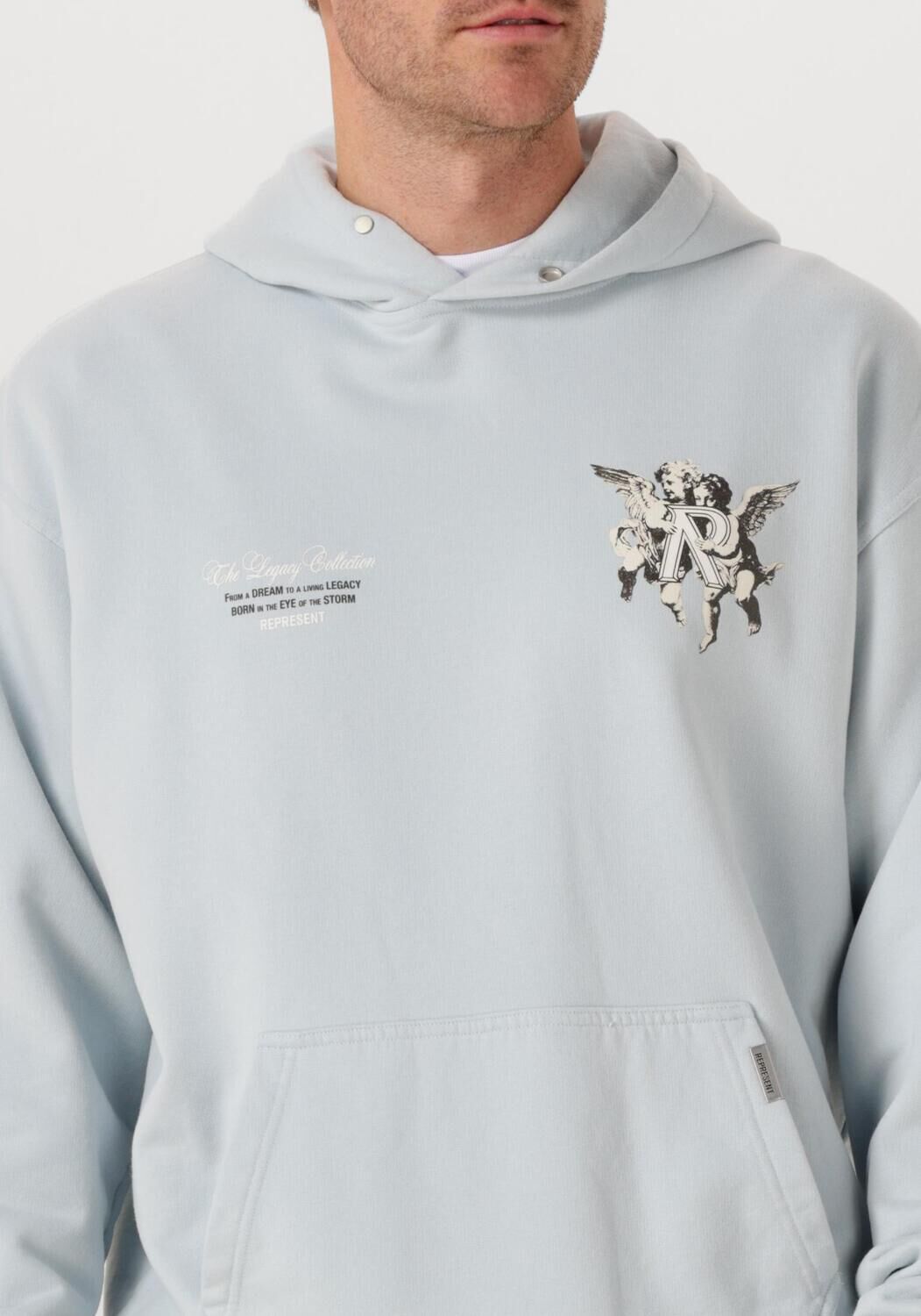 Lichtblauwe REPRESENT Trui LEGAY CHERUBS HOODIE - large
