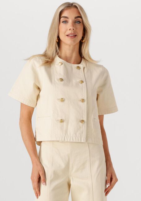Gebroken wit ULLA JOHNSON Blouses THE SERGE SHORT SLEEVE JACKET - large