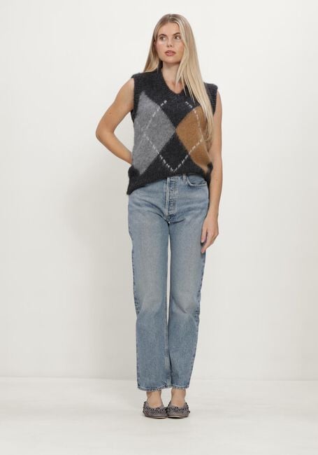 Donkergrijze FILIPPA K Spencer ALPACA CHECK VEST - large