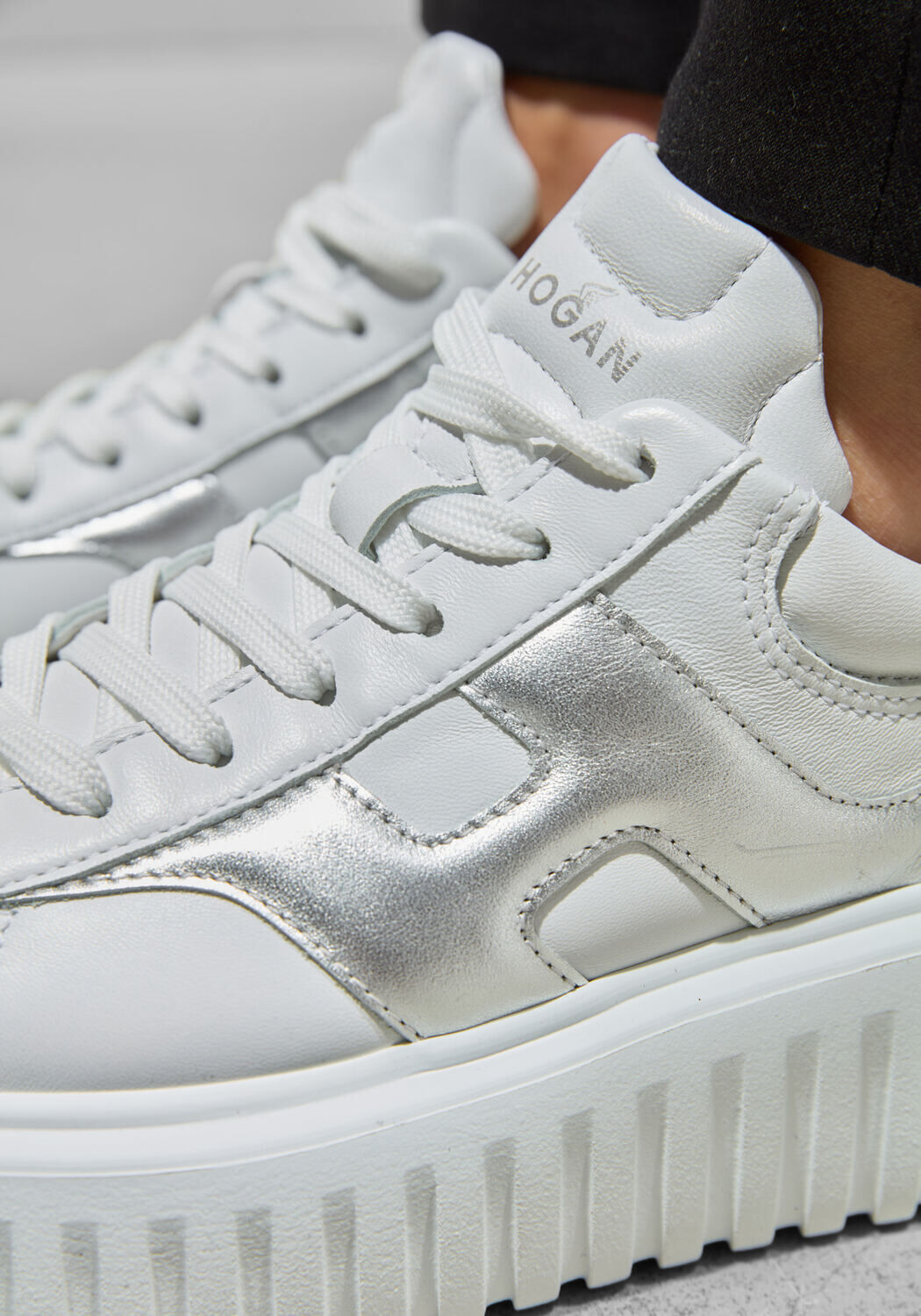 Witte HOGAN Lage sneakers H-STRIPES - large