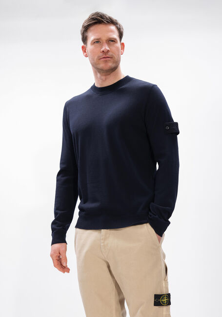 Donkerblauwe STONE ISLAND Trui CREW NECK - large