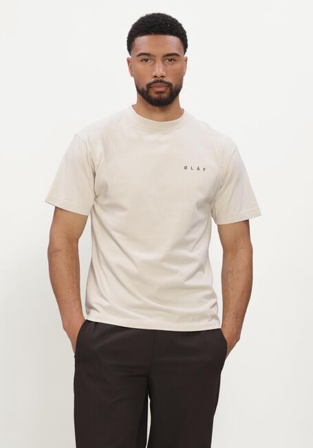 Beige OLAF HUSSEIN T-shirt LASSO FACE TEE - large