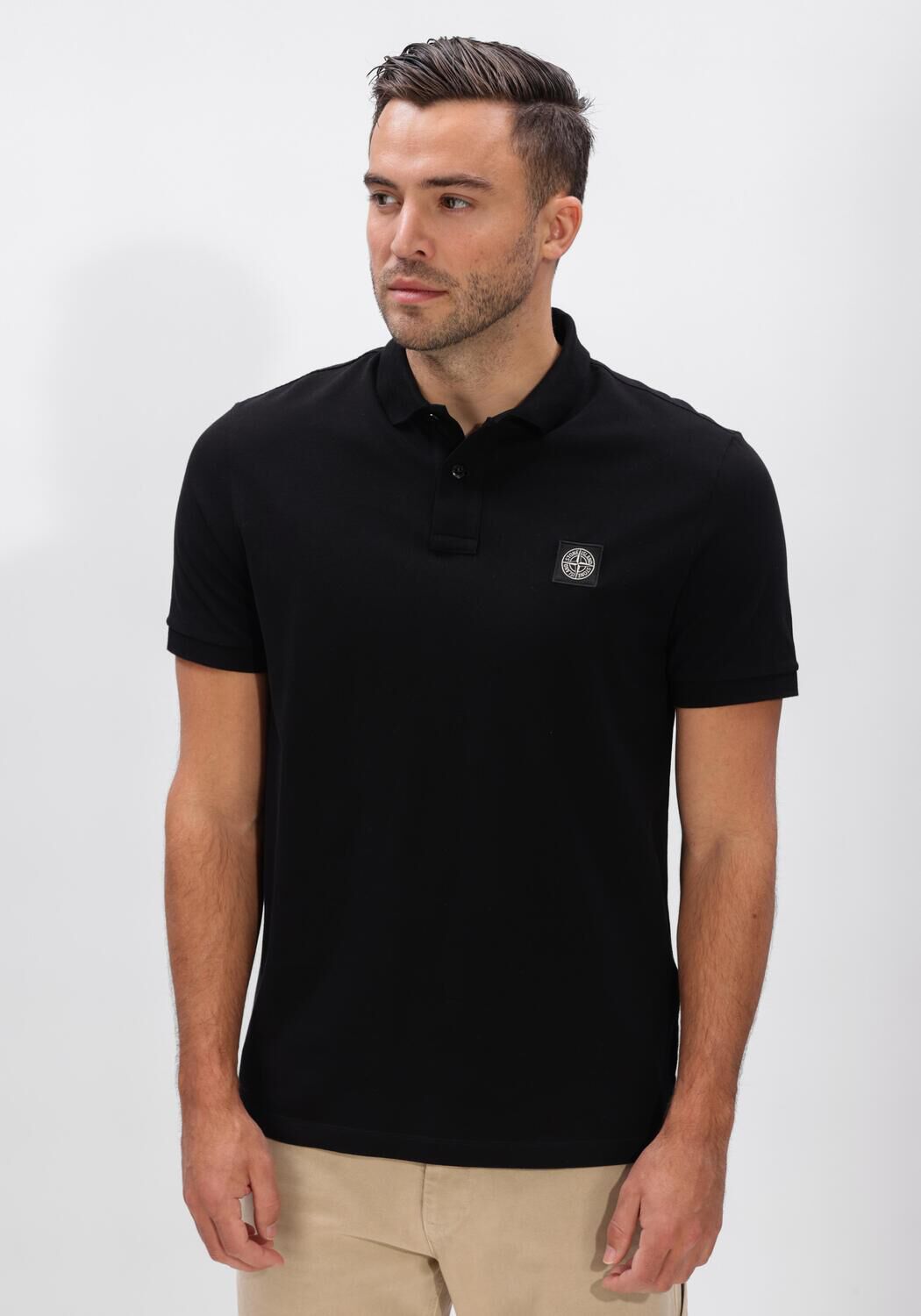 Zwarte STONE ISLAND Polo SS POLO S0017 - large