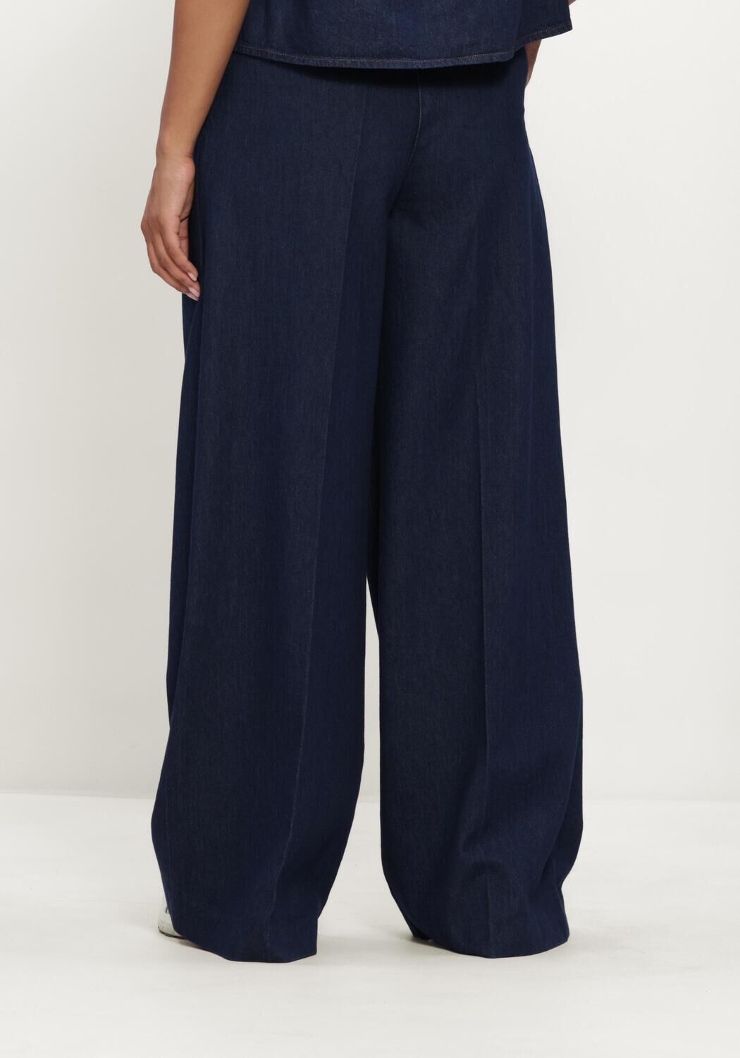 Donkerblauwe ANINE BING Wijde broek LOU TROUSER - large