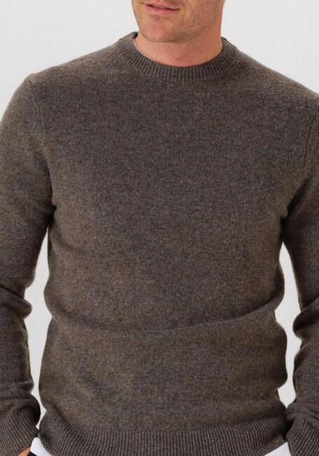 Bruine PROFUOMO Trui PULLOVER CREW NECK WOOLBLEND - large