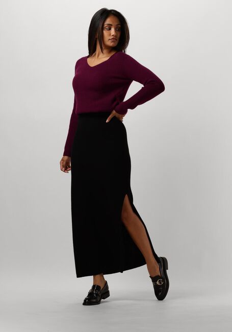 Paarse RESORT FINEST Trui V-NECK RIB KNIT - large