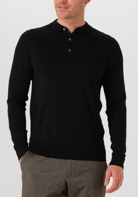 Zwarte PROFUOMO Polo POLO LS MERINO - large