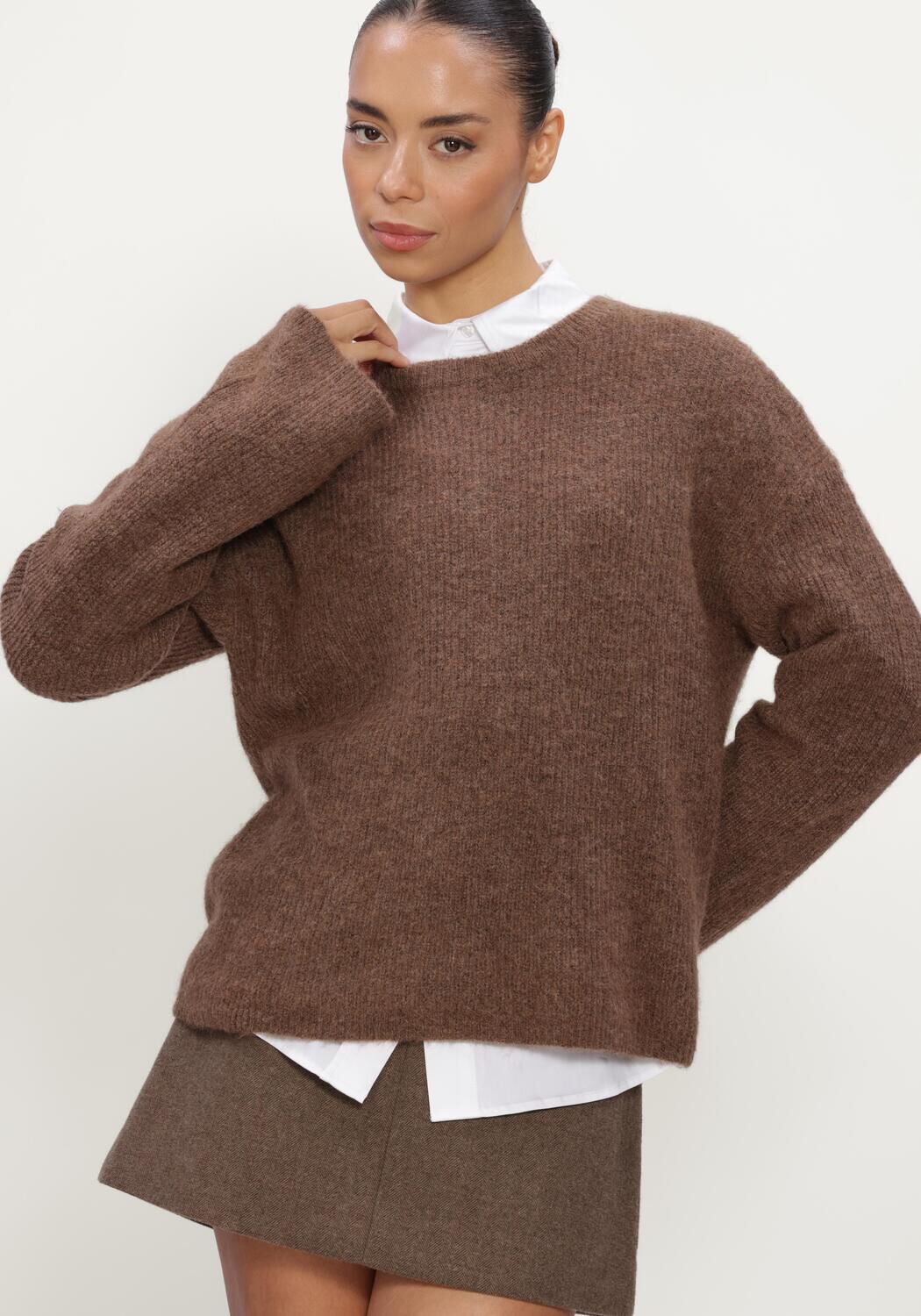 Bruine CO'COUTURE Truien/vesten JAIDECC LS KNIT - large