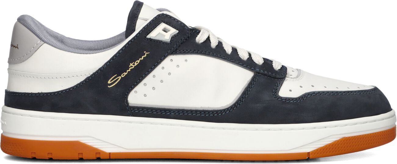 Santoni Lage Sneakers Heren Sneak Air Low, Maat: 43,5, Materiaal: Leer, Kleur: Wit