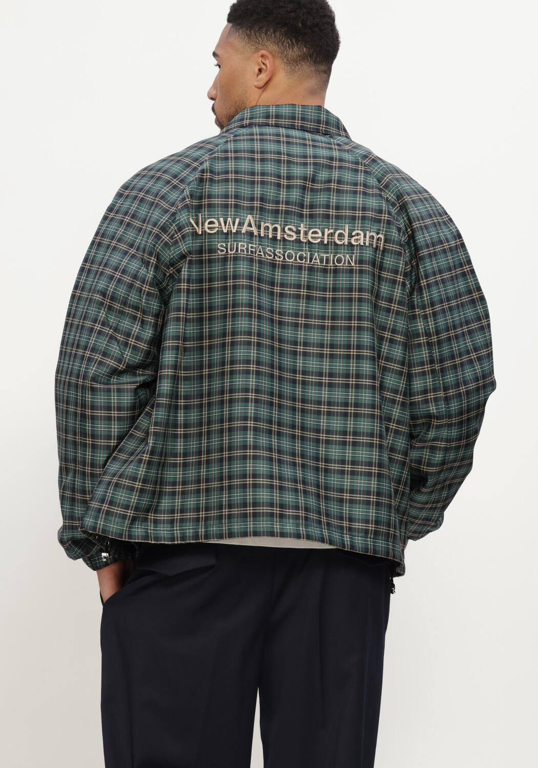 Groene NEW AMSTERDAM SURF ASSOCIATION Jack COACH JACKET - large