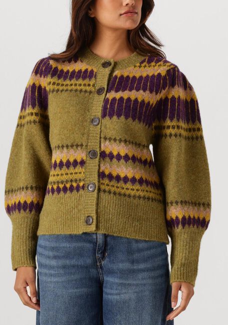 Groene ANTIK BATIK Trui MOHI CARDIGAN - large