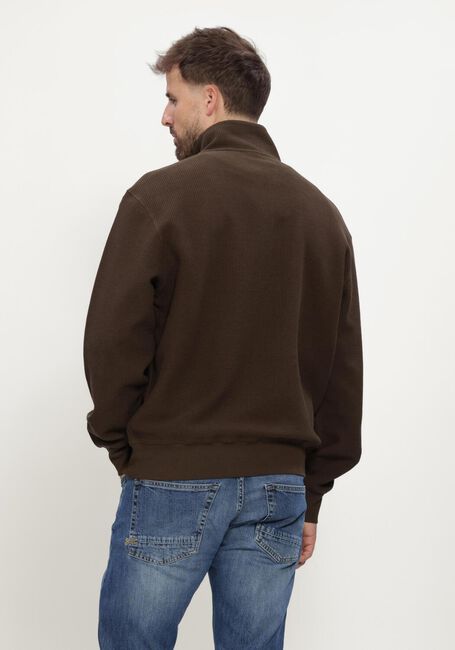 Bruine DENHAM Trui SCISSOR ZIP WAFFLE KNIT - large