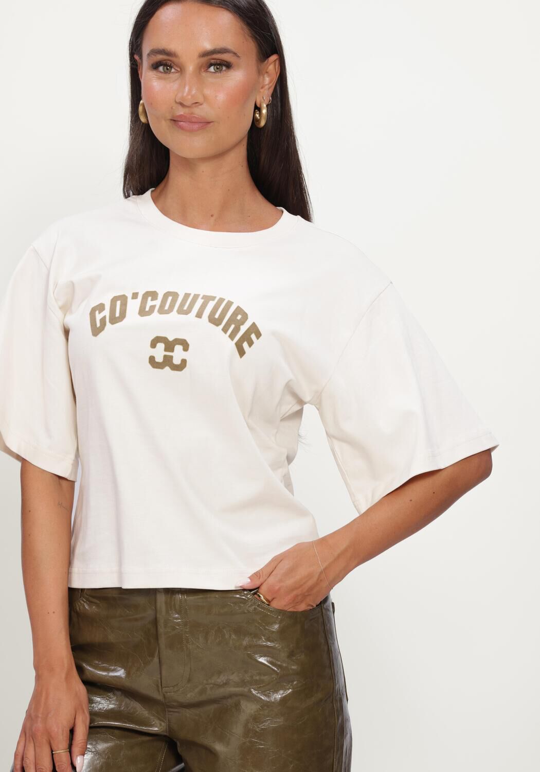 Gebroken wit CO'COUTURE Tops & T-shirts 43013 ZENGACC TEE O-NECK - large