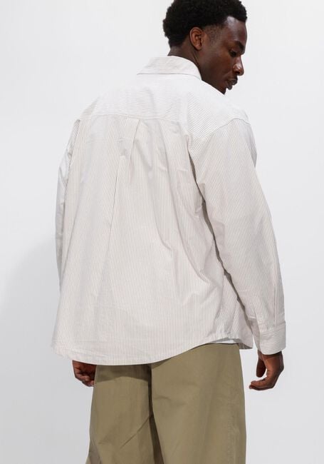 Beige OLAF HUSSEIN Casual overhemd OVERSIZED STRIPE OXFORD SHIRT - large