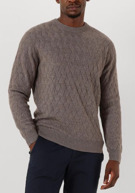 Taupe GENTILUOMO Trui ROUND LS - large